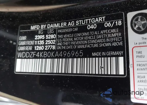 2019 Mercedes-Benz E 300 4Matic from USA, damaged, VIN WDDZF4KB0KA496965